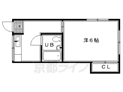 京阪電気鉄道京阪線 七条駅 徒歩15分 3階建 築45年(1K/3階)の間取り写真