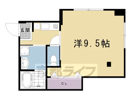 京阪電気鉄道京阪線 七条駅 徒歩15分 3階建 築45年(1K/2階)の間取り写真