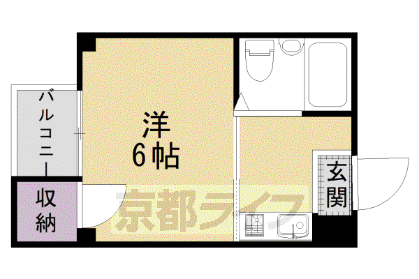 ギオンアーモンビル(1K/2階)の間取り写真