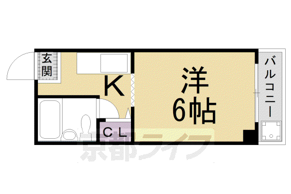 京阪電気鉄道京阪線 清水五条駅 徒歩7分 3階建 築35年(1K/2階)の間取り写真