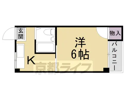 京阪電気鉄道京阪線 東福寺駅 徒歩2分 3階建 築51年(1K/2階)の間取り写真