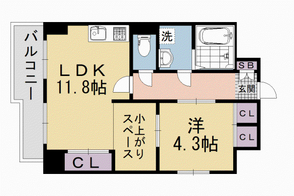 CORT UESHO(1LDK/2階)の間取り写真