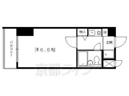 ライオンズマンション鴨川北(1K/3階)の間取り写真