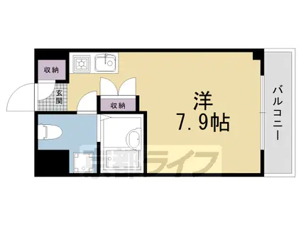 阪急電鉄京都線 西京極駅 徒歩13分 7階建 築29年(1K/2階)の間取り写真