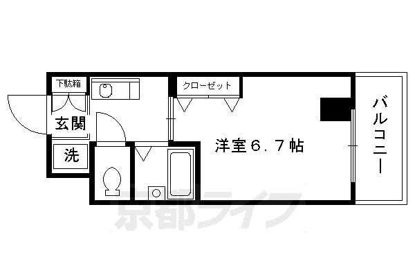OCTHILL(1K/2階)の間取り写真