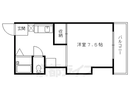 リグラン烏丸五条(1K/3階)の間取り写真