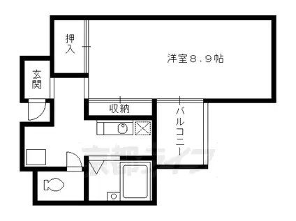 リグラン烏丸五条(1K/3階)の間取り写真