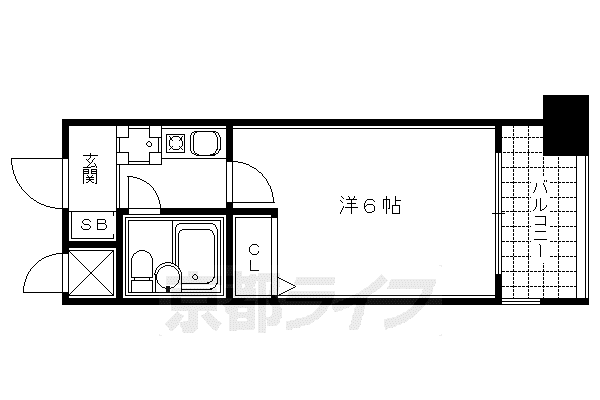 阪急電鉄京都線 京都河原町駅 徒歩3分 12階建 築27年(1K/11階)の間取り写真