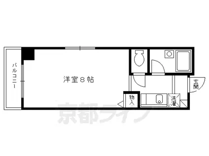 阪急電鉄京都線 大宮駅(京都) 徒歩6分 10階建 築27年(1K/6階)の間取り写真