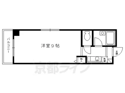 阪急電鉄京都線 大宮駅(京都) 徒歩6分 10階建 築27年(1K/5階)の間取り写真