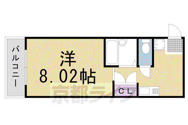 阪急電鉄京都線 大宮駅(京都) 徒歩6分 10階建 築29年(1K/3階)の間取り写真
