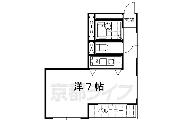 阪急電鉄京都線 大宮駅(京都) 徒歩2分 11階建 築27年(ワンルーム/5階)の間取り写真
