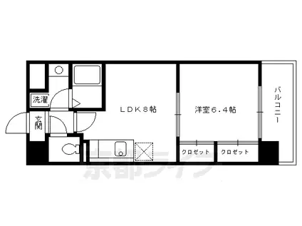 京都市烏丸線 四条駅(京都市営) 徒歩7分 10階建 築24年(1LDK/10階)の間取り写真
