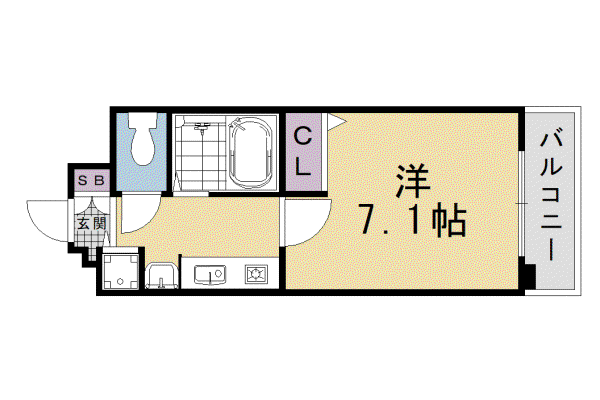 京阪電気鉄道京阪線 三条駅(京都) 徒歩10分 5階建 築25年(1K/3階)の間取り写真