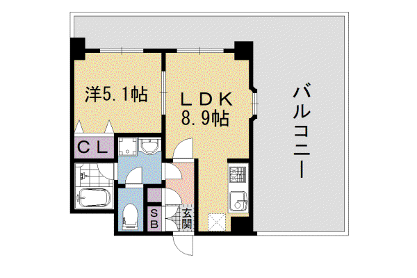 京都市烏丸線 四条駅(京都市営) 徒歩4分 10階建 築24年(1LDK/10階)の間取り写真