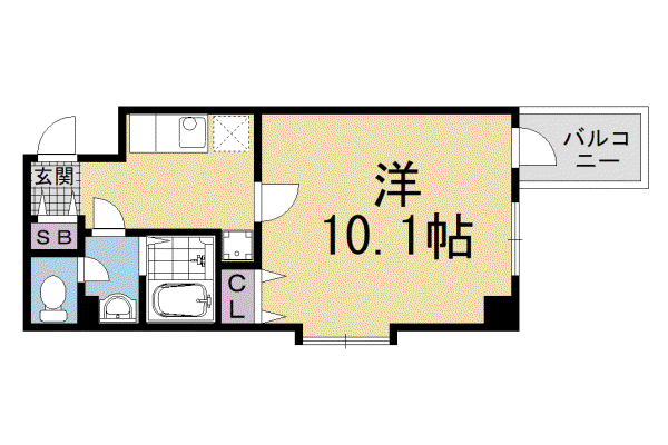 京都市烏丸線 四条駅(京都市営) 徒歩5分 5階建 築24年(1K/4階)の間取り写真