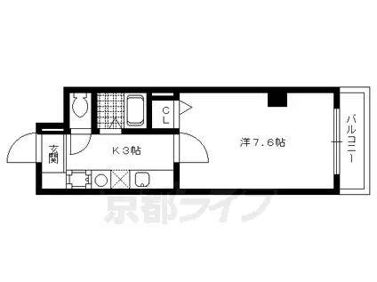 シティコート丸太町(1K/5階)の間取り写真