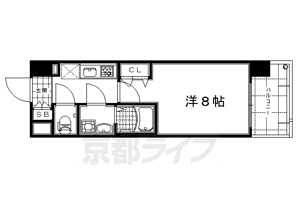 アスヴェル京都四条(1K/6階)の間取り写真