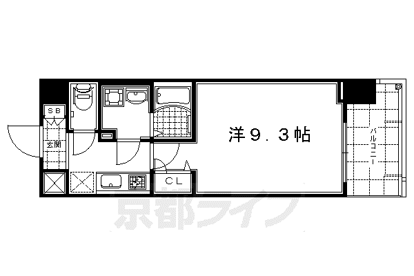 阪急電鉄京都線 大宮駅(京都) 徒歩5分 11階建 築22年(1K/10階)の間取り写真