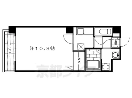ビレイユ眞英富小路高辻(1K/4階)の間取り写真