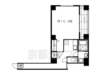 ビレイユ眞英富小路高辻(1K/1階)の間取り写真