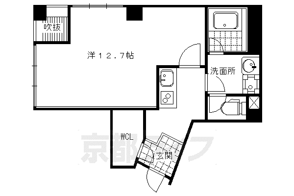 京阪電気鉄道京阪線 三条駅(京都) 徒歩1分 5階建 築22年(1K/3階)の間取り写真