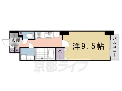 山陰本線 丹波口駅 徒歩5分 10階建 築20年(1K/4階)の間取り写真