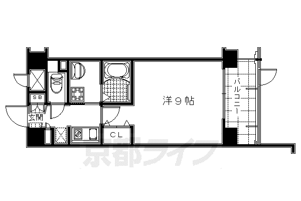 京都市烏丸線 丸太町駅(京都市営) 徒歩8分 6階建 築21年(1K/5階)の間取り写真