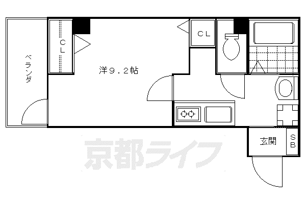 京阪電気鉄道京阪線 祇園四条駅 徒歩7分 4階建 築50年(1K/3階)の間取り写真