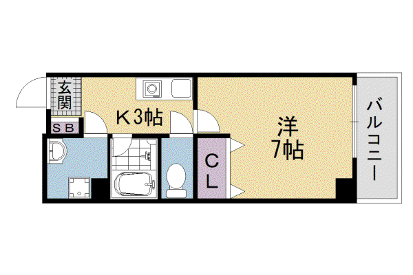 阪急電鉄京都線 大宮駅(京都) 徒歩5分 10階建 築25年(1K/10階)の間取り写真