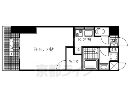 京阪電気鉄道京阪線 清水五条駅 徒歩12分 7階建 築21年(1K/7階)の間取り写真