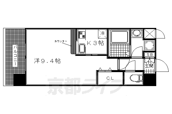 京阪電気鉄道京阪線 清水五条駅 徒歩12分 7階建 築21年(1K/7階)の間取り写真