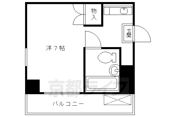 京阪電気鉄道京阪線 祇園四条駅 徒歩3分 6階建 築40年(ワンルーム/2階)の間取り写真