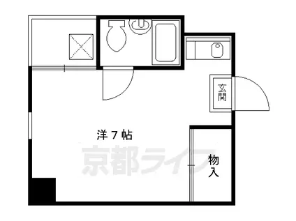 京阪電気鉄道京阪線 祇園四条駅 徒歩3分 6階建 築40年(ワンルーム/3階)の間取り写真