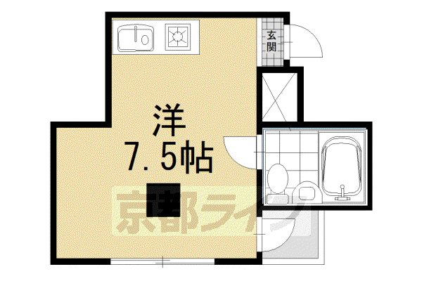 カーサデ河原町(ワンルーム/5階)の間取り写真