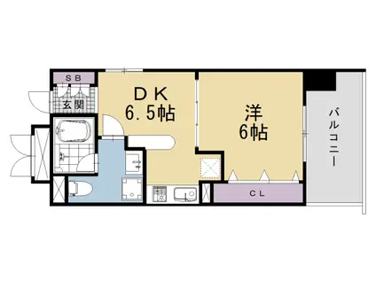 京都市烏丸線 四条駅(京都市営) 徒歩3分 11階建 築22年(1DK/7階)の間取り写真
