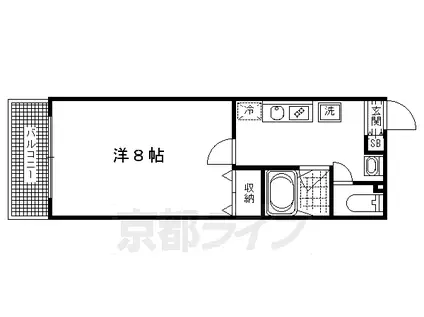 珠光ビル四条大宮(1K/1階)の間取り写真