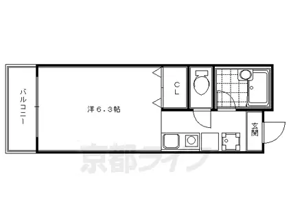 京阪電気鉄道京阪線 祇園四条駅 徒歩1分 5階建 築28年(1K/4階)の間取り写真