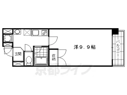 京阪電気鉄道京阪線 清水五条駅 徒歩4分 12階建 築19年(1K/8階)の間取り写真