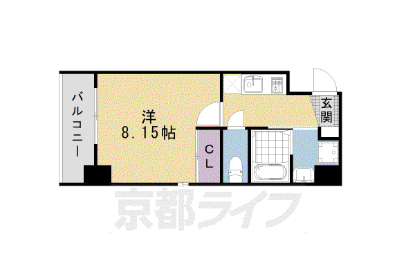 阪急電鉄京都線 大宮駅(京都) 徒歩7分 10階建 築20年(1K/3階)の間取り写真