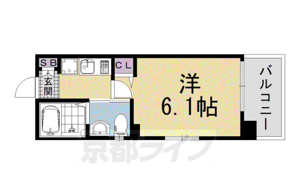京阪電気鉄道京阪線 清水五条駅 徒歩5分 9階建 築19年(1K/2階)の間取り写真