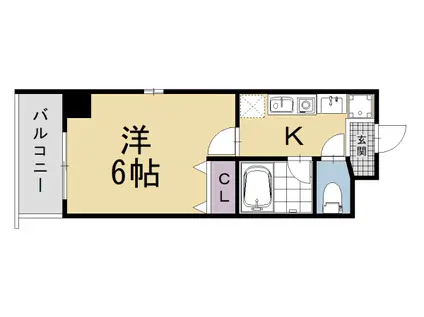 阪急電鉄京都線 大宮駅(京都) 徒歩6分 11階建 築19年(1K/8階)の間取り写真