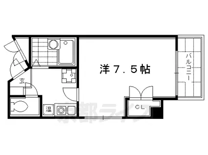 阪急電鉄京都線 大宮駅(京都) 徒歩6分 10階建 築28年(1K/8階)の間取り写真