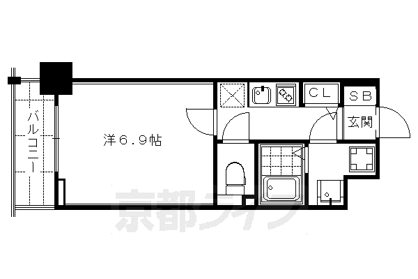 京阪電気鉄道京阪線 清水五条駅 徒歩4分 12階建 築19年(1K/7階)の間取り写真