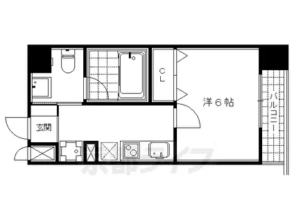 京都市烏丸線 四条駅(京都市営) 徒歩6分 12階建 築18年(1K/5階)の間取り写真