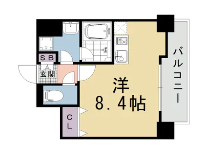 京都市烏丸線 五条駅(京都市営) 徒歩10分 14階建 築18年(ワンルーム/6階)の間取り写真