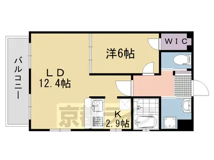 ベラジオ京都鴨川(1LDK/3階)の間取り写真