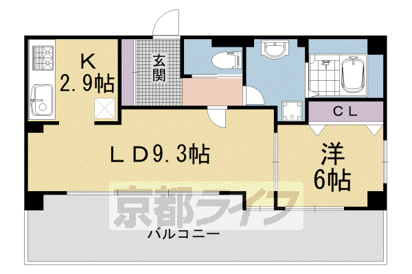京阪電気鉄道京阪線 清水五条駅 徒歩4分 5階建 築18年(1LDK/2階)の間取り写真