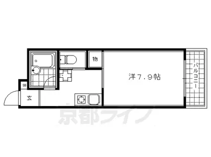 京阪電気鉄道京阪線 三条駅(京都) 徒歩8分 4階建 築17年(1K/3階)の間取り写真