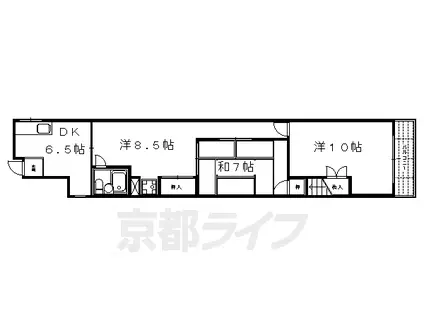 四坊大宮ビル(3DK/2階)の間取り写真